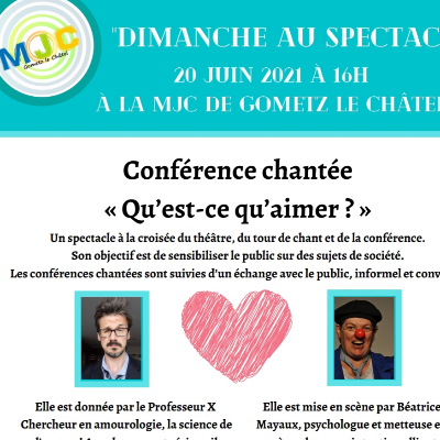 Qu\'est-ce qu\'aimer ? Première de ma nouvelle conférence chantée !